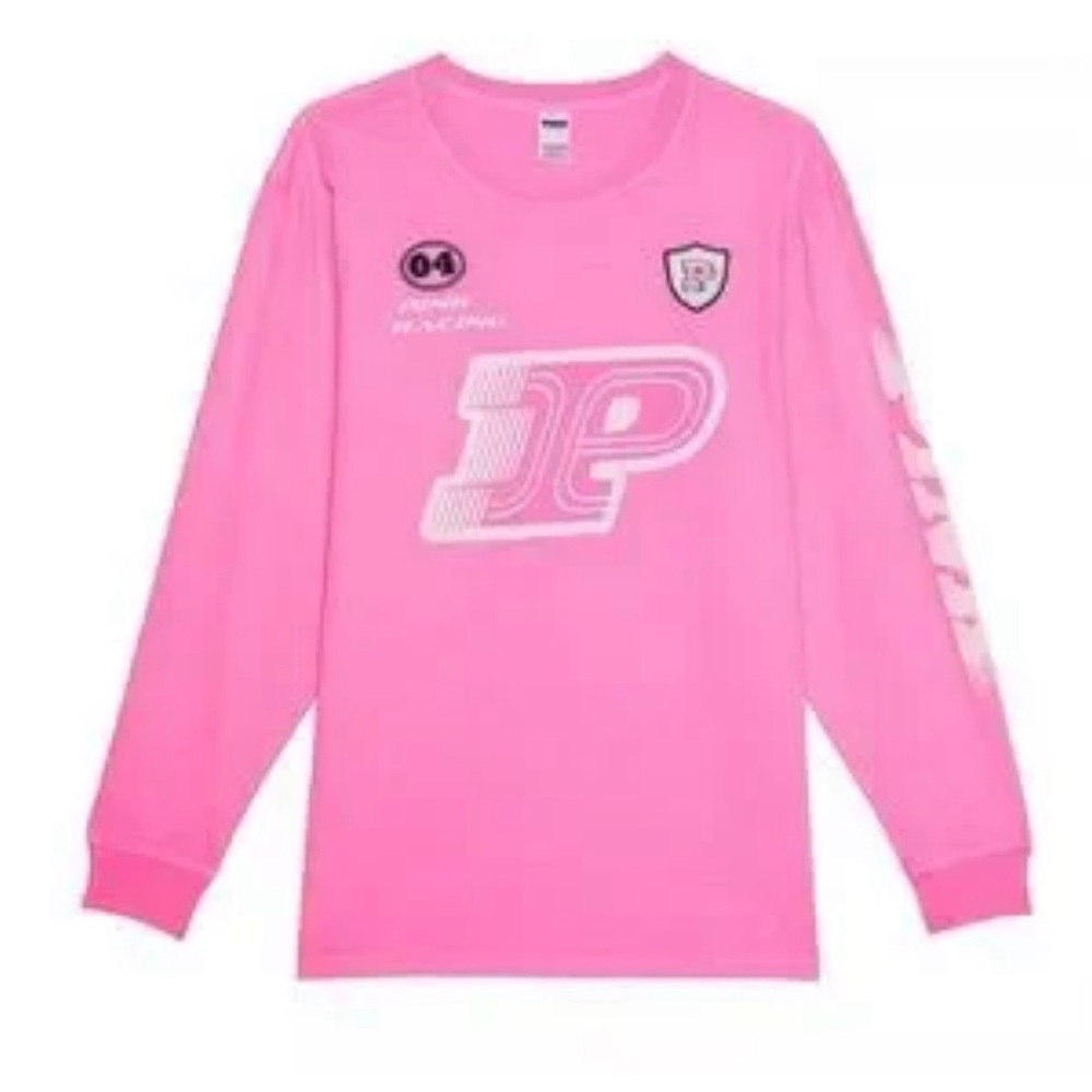 NWT PINK Victoria's Secret woman’s Racing Tee - Bright Pink